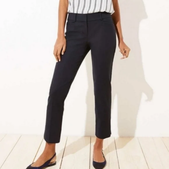 Pantalon Capri Ann Taylor Loft - Taille 2P - Noir - Fermetures éclair Aux Chevilles